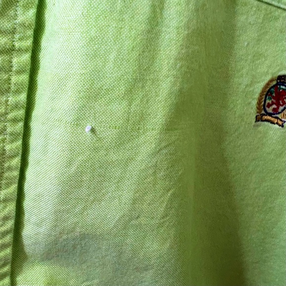 🍍Vintage Early 80’s Tommy Hilfiger Long Sleeve 
Button Down Sz. L Lime Green🍍 - Picture 7 of 10